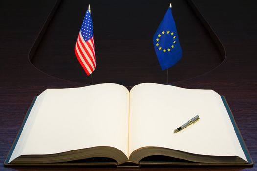 European Union (EU) - USA relations concept.