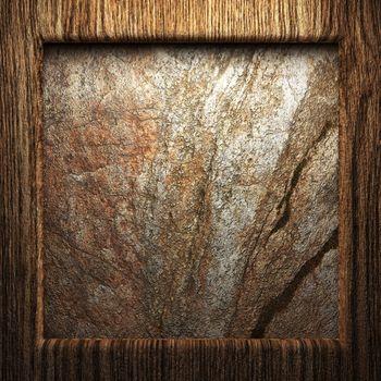 wooden plate on wall made in 3d