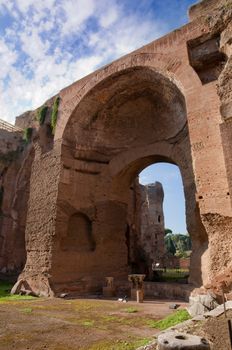 Terme di Caracalla - Swimming pools ruins vertical - Roma - Italy