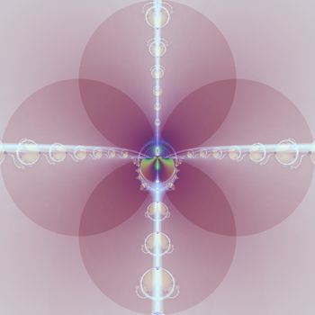 Girly floral design, abstract psychedelic art, red flower