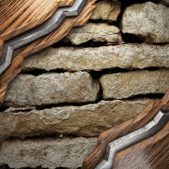 wood on wall made in 3D