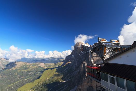 aerial view of Primiero valley and Rolle pass from Rosetta -  Pale di San Martino mount, Italy