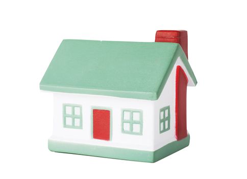 Little house toy isolated over white background