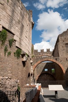 Interior of Mausoleo di Cecilia Metella in Via Apia Antica at Roma - Italy