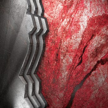 metal on wall made in 3d