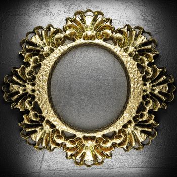 vintage golden frame on the wall