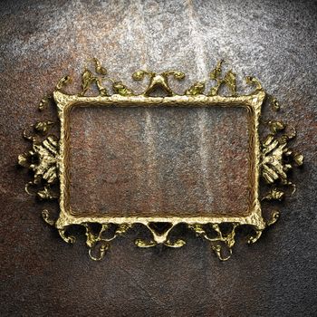 vintage golden frame on the wall