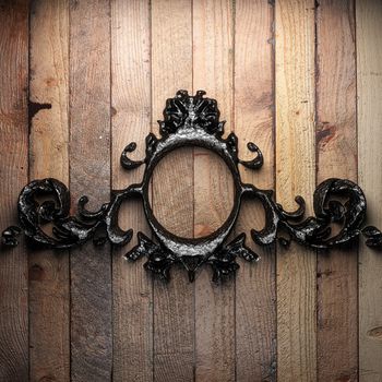 vintage iron frame on the wall