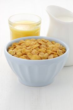 delicious and healthy corn flakes, served in a beautiful French Cafe au Lait Bowl 