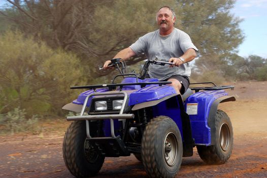 in quad in the Australian bush 