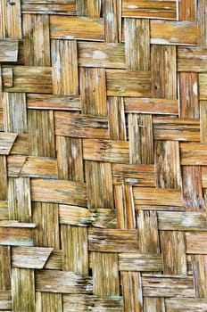 Close-up of exture of native woven bamboo wall