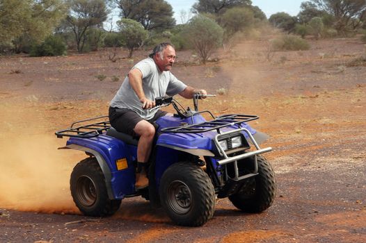 in quad in the Australian bush 