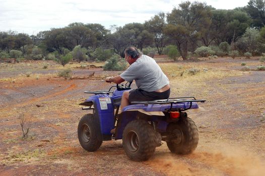 in quad in the Australian bush 