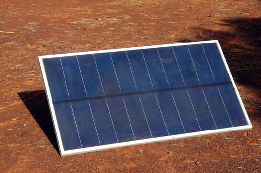 Solar panel in the Australian bush for the refill of the batteries of the electronic devices