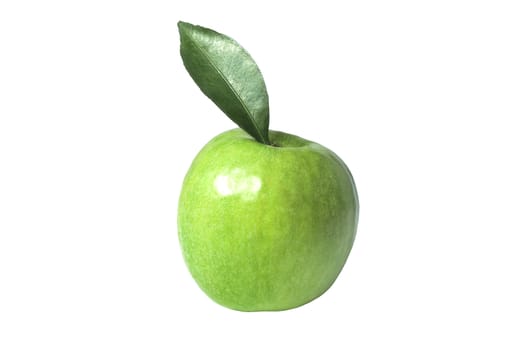 Fresh green apple isolated on the white background.