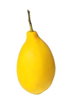 Juicy yellow lemon isolated on white background.