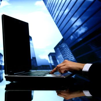 realtor cyber sales scrapers on background