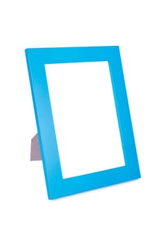 Blue picture frame isolated on white background