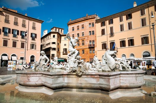Fountain of Neptune at Piazza Navona - Roma - Italy