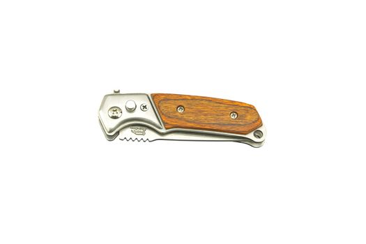 A closed pocket knife isolated on white background