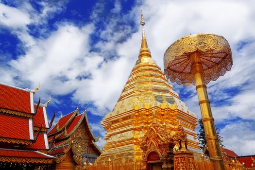Wat Phra That Doi Suthep is a major tourist destination of Chiang Mai, Thailand.