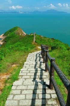  Hiking path surrounded by the sea 