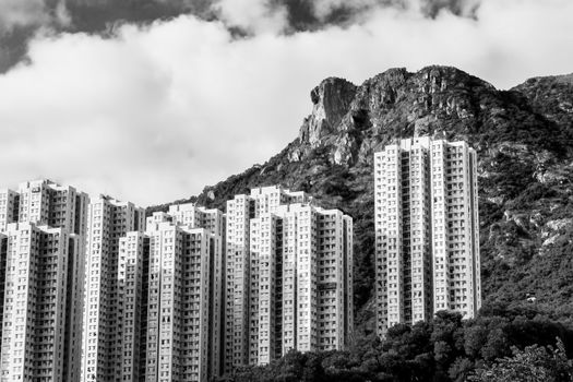 Hong Kong Housing landscape under Lion Rock 