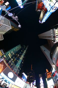 NEW YORK CITY - OCT 10: Times Square, featured with Broadway Theaters and huge number of LED signs, is a symbol of New York City and the United States, October 10, 2012 in Manhattan, New York City