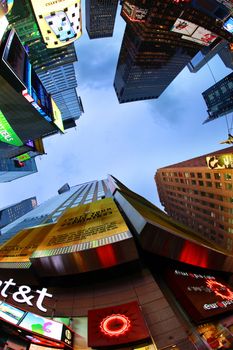NEW YORK CITY - OCT 9: Times Square, featured with Broadway Theaters and huge number of LED signs, is a symbol of New York City and the United States, October 9, 2012 in Manhattan, New York City