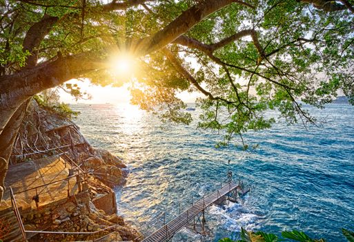 sunset in hong kong Bathing pavilion