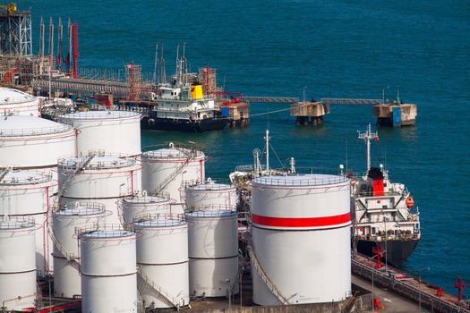 Oil tanks at day