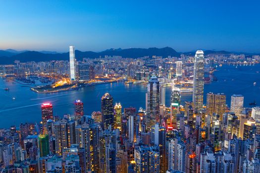 Hong Kong Island, Victoria Harbour at night