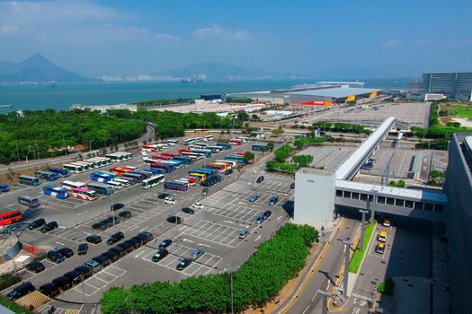 Car parking place in city