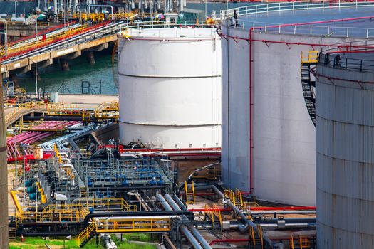Oil tanks at day