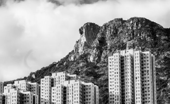 Hong Kong Housing landscape under Lion Rock 