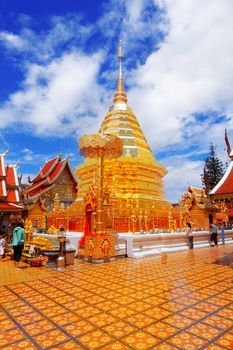 Wat Phra That Doi Suthep is a major tourist destination of Chiang Mai, Thailand.