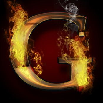 G, fire letter illustration