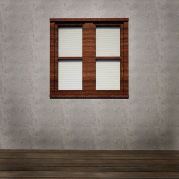 Grunge interior background with window