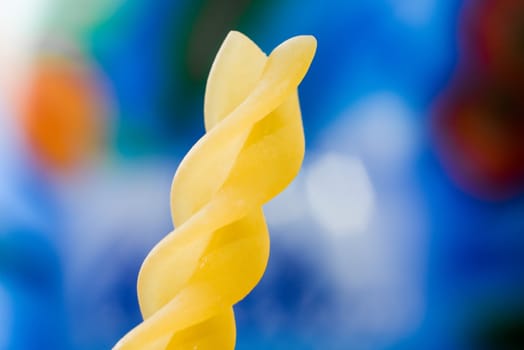 macaroni macro on a blur background