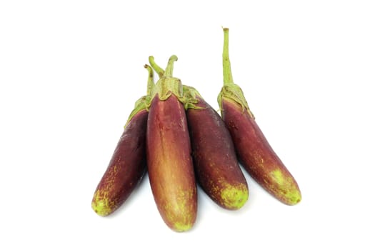 Purple eggplant isolated on white background