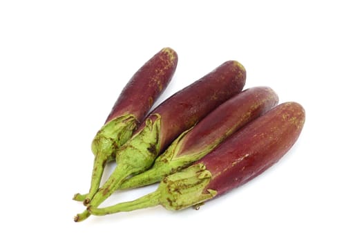 Purple eggplant isolated on white background