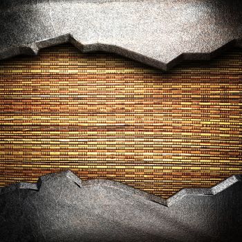 metal on wooden wall