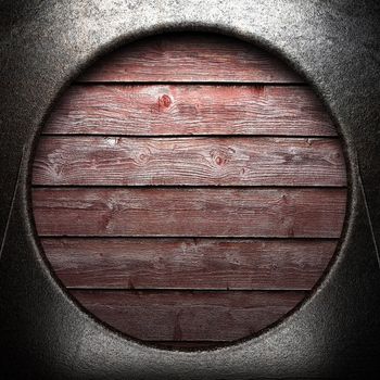 metal on wooden wall