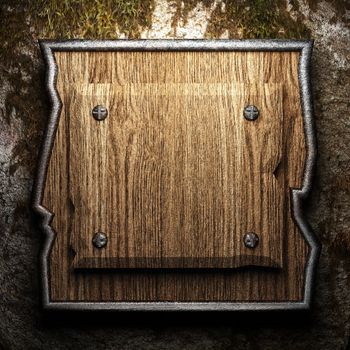 wooden plate on wall made in 3d