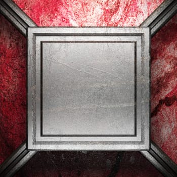metal on wall made in 3d