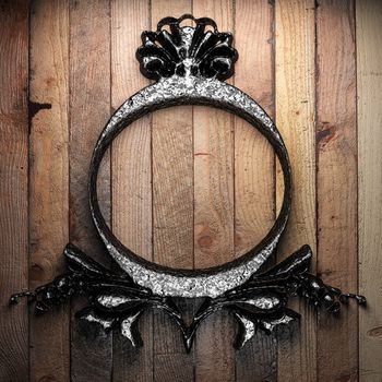vintage iron frame on the wall