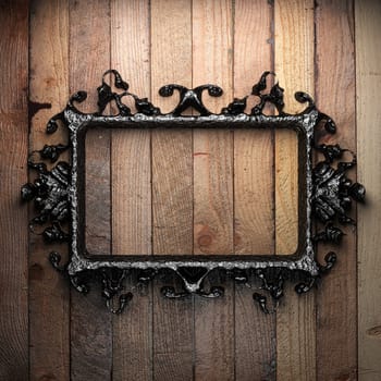vintage iron frame on the wall