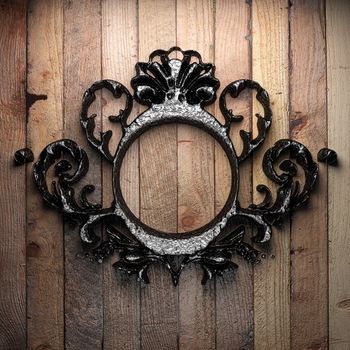 vintage iron frame on the wall
