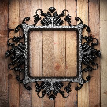 vintage iron frame on the wall