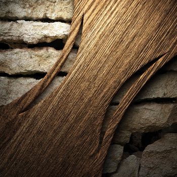 wooden plate on wall made in 3d